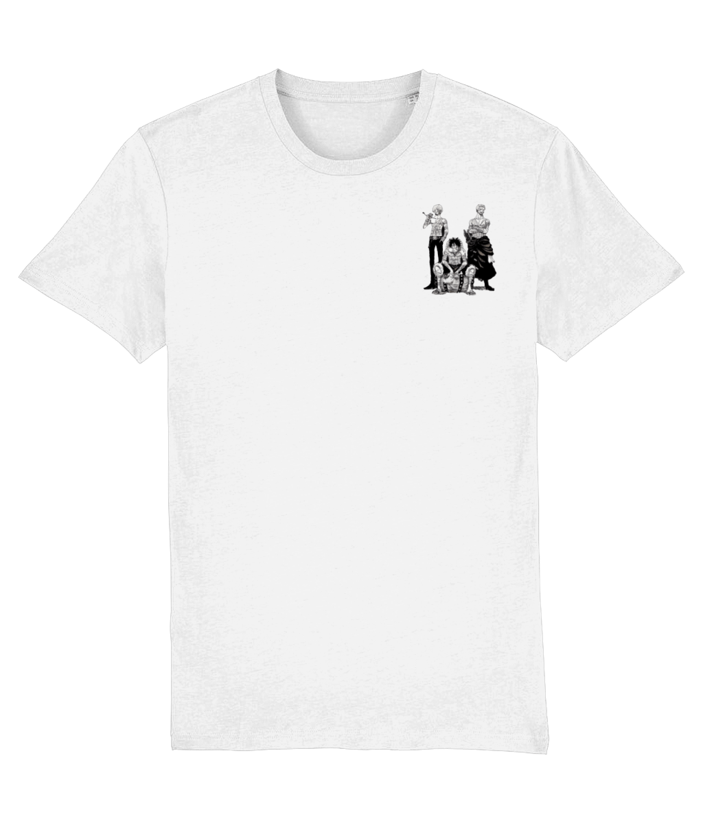 THE ANIME COLLECTION - Luffy x Sanji x Zoro Anime Unisex Graphic White T-Shirt - Scene Stealers